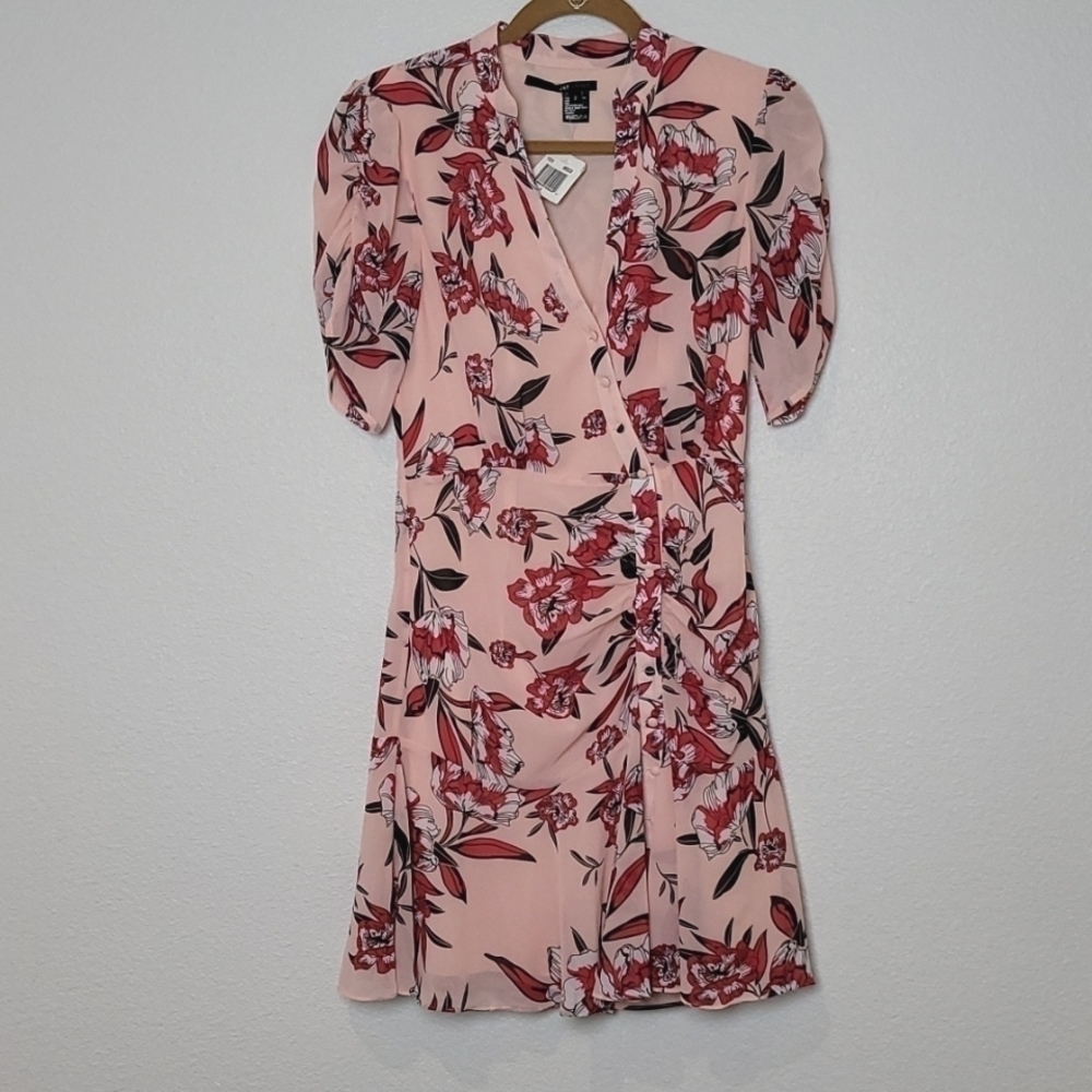 NWT JAY GODFREY Earle Floral Ruched Party Dress Hibiscus 2 - Picture 5 of 7
